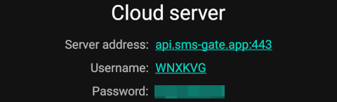 Example settings for Cloud Server mode